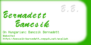 bernadett bancsik business card